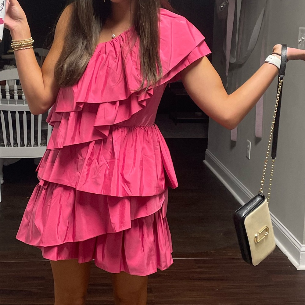 Endless Rose One-Shoulder Ruffled Mini Dress - Picture 3 of 6